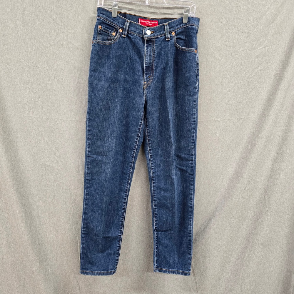 Levis 512 Classic Slim Tapered Jeans Dark Wash Stretch Denim Blue Women 10 S